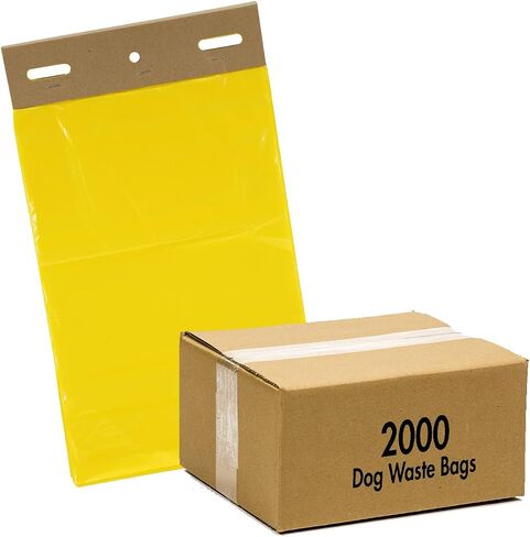 أكياس رأس Mittn Bag® - Mittn Dog Waste Head مع 7 "Gusset Bottom تخلق" قفاز "لسهولة التقاط - يناسب جميع موزعات الرأس - أصفر 20 رؤوسًا = 2000 كيس in Kuwait