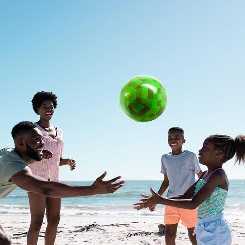 8PCS 8Inch Beach Ball Set for Green Pixel Themed Birthday Party Decorations,Pool Party Supplies,Summer Outdoor Activities,Kids Party Favors,Class Celebration & Holiday Games (8PCS Green+Brown 8inch) in Kuwait