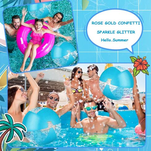 Inflatable Glitter Beach Ball 16 Inch Pink Beach Balls for Pool with Confetti, Sparkling Balls for Summer Pool Adults Birthday Party Favors Decorations in Kuwait