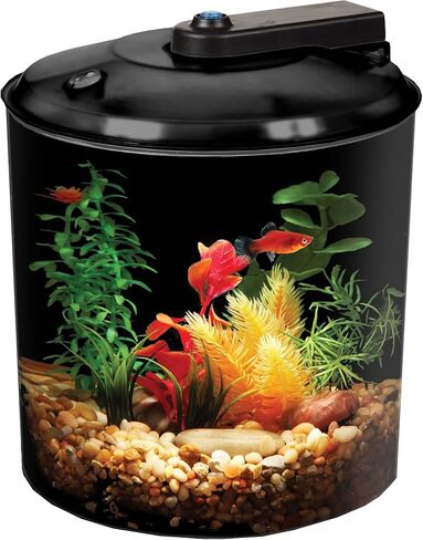 Koller Products AquaView 2-Gallon Plastic 360 Aquarium with Power Filter & LED Lighting for Tropical Fish - Betta Fish in Kuwait