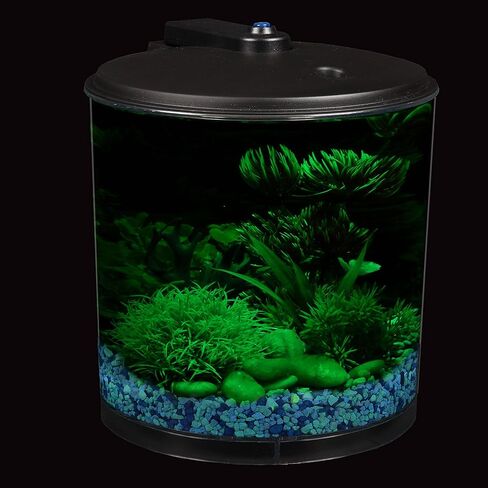 Koller Products AquaView 2-Gallon Plastic 360 Aquarium with Power Filter & LED Lighting for Tropical Fish - Betta Fish in Kuwait