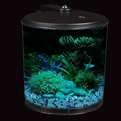 Koller Products AquaView 2-Gallon Plastic 360 Aquarium with Power Filter & LED Lighting for Tropical Fish - Betta Fish in Kuwait