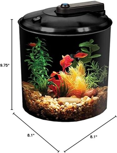 Koller Products AquaView 2-Gallon Plastic 360 Aquarium with Power Filter & LED Lighting for Tropical Fish - Betta Fish in Kuwait