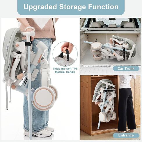 7 in 1 Baby Tricycle Toddler Trike Collapsible Frame Kid Rider Removable Pedal Ages 1Y-6Y in Kuwait