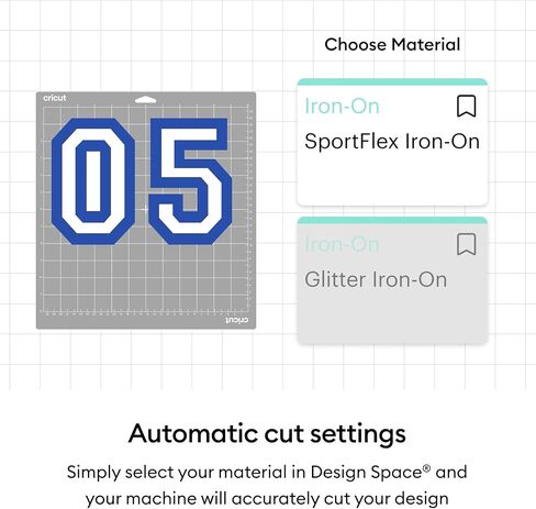 Cricut® Sportflex Iron -On ، White (5 أقدام) - HTV نقل الحرارة فينيل للملابس الرياضية in Saudi Arabia