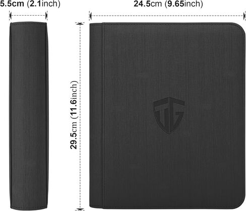 Toploader Binder ، يمتلك 112 Toploaders ، و 4 جيبات محمولة Top Pocket لأصحاب البطاقات الصلبة 3 "× 4" لبطاقات التداول أو بطاقات الرياضة (أسود) in Kuwait