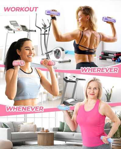 AboveGenius Hand Weights Set for Women&Men,Soft Dumbbells Set of 6(1lb 2lb 3lb Each Pack) for Dumbbell Walking Weight Sets with Hand Strap for Workout Running, Jogging and Physical Therapy (3 Pair of(1/2/3 pound)small weights) in Kuwait