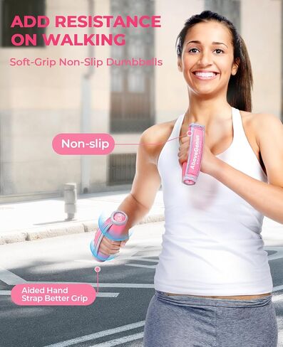 AboveGenius Hand Weights Set for Women&Men,Soft Dumbbells Set of 6(1lb 2lb 3lb Each Pack) for Dumbbell Walking Weight Sets with Hand Strap for Workout Running, Jogging and Physical Therapy (3 Pair of(1/2/3 pound)small weights) in Kuwait