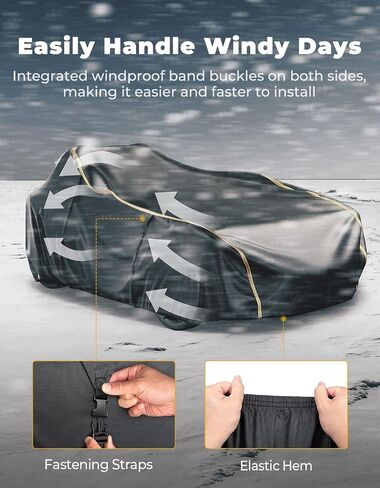 KEMIMOTO Half Cover Cockpit Cover Compatible with Polaris Slingshot, Windshield Cover Waterproof Windproof All Weather Protection Covers with Reflective Strips for Slingshot Accessories in Saudi Arabia