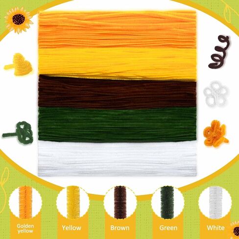Peryiter 371 PCS Pipe Cleaners مجموعة 12 بوصة منظفات الأنابيب تشنيل تنبعات الحرف الحرف الكبرى لصنع باقة Tulip ، مشاريع Art DIY Craft Decorations Party Party (Green) in Kuwait