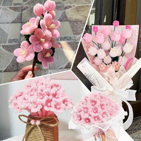 Peryiter 371 PCS Pipe Cleaners مجموعة 12 بوصة منظفات الأنابيب تشنيل تنبعات الحرف الحرف الكبرى لصنع باقة Tulip ، مشاريع Art DIY Craft Decorations Party Party (Green) in Kuwait