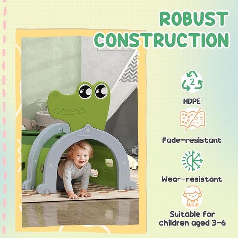 Qaba Caterpillar Tunnel, Toddler Tunnel for Kids Crawl and Climb Through, Kids' Play Structure Indoor Outdoor, 2 Sections, Purple in Saudi Arabia