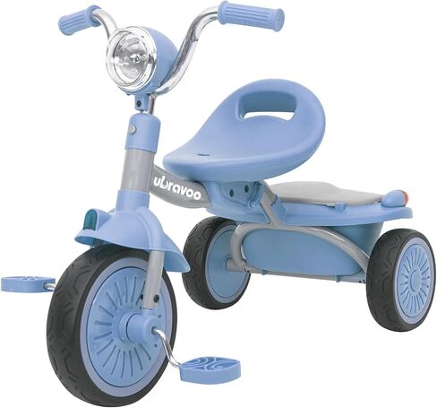 Foldable Baby Tricycle, Toddler Trike with Pedals, Cool Lights, Durable Wheels, Comfortable Seat, Tricycle for Toddlers 1-5 Years Old Girls, Boys (Blue) in Kuwait