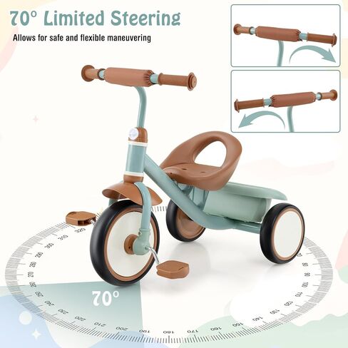 عسل فرحة ثلاثية الدراجات ، أطفال دراجة عجلات 3 عجلات مع مقعد قابل للتعديل ، سلة تخزين قابلة للإزالة ، دراجة ثلاثية العجلات لمدة 3-5 سنوات ، دراجة ثلاثية العجلات الصغيرة للأطفال ، هدية عيد ميلاد للبنين في مرحلة ما قبل المدرسة (بيج) in Kuwait