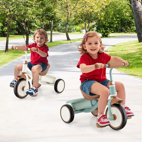 عسل فرحة ثلاثية الدراجات ، أطفال دراجة عجلات 3 عجلات مع مقعد قابل للتعديل ، سلة تخزين قابلة للإزالة ، دراجة ثلاثية العجلات لمدة 3-5 سنوات ، دراجة ثلاثية العجلات الصغيرة للأطفال ، هدية عيد ميلاد للبنين في مرحلة ما قبل المدرسة (بيج) in Kuwait