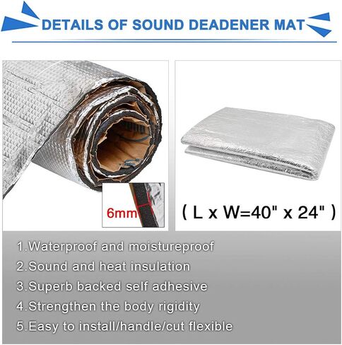 uxcell 236mil 6mm Audio Stereo Sound Acoustic Noise Absorbing Dampening Mat 19.7"x31.5" in Kuwait