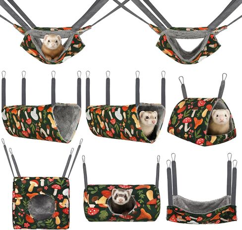 Ferret Hammock 8 Pack Guinea Pig Hammock Washable Rat Chinchilla Hammock Hamster Cage Accessories Cozy Ferret Bed Toys for Small Animals Pet Sugar Glider in Kuwait