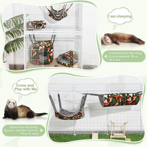 Ferret Hammock 8 Pack Guinea Pig Hammock Washable Rat Chinchilla Hammock Hamster Cage Accessories Cozy Ferret Bed Toys for Small Animals Pet Sugar Glider in Kuwait