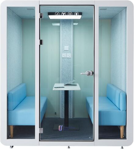 كشك Office Pod Office Gearonic ، Pod Office Bod مع أسطوانة متنقلة ، مساحة أكبر لـ 4-6 أشخاص ، نظام إضاءة LED ، المعجبين ومنافذ USB AC in Kuwait