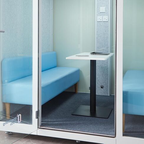 كشك Office Pod Office Gearonic ، Pod Office Bod مع أسطوانة متنقلة ، مساحة أكبر لـ 4-6 أشخاص ، نظام إضاءة LED ، المعجبين ومنافذ USB AC in Kuwait