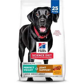 Hill's Science Diet Perfect Weight & Joint Support, Adult 1-5, Large Breed Weight Management & Joint Support, Dry Dog Food, Chicken & Brown Rice, 25 lb Bag