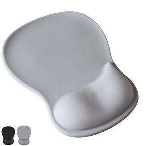 Ergonomic Mouse Pad with Wrist Support - Waterdrop Design with Memory Foam Wrist Rest Cushion, Soft Lycra Surface, Non-Slip Base (Black)