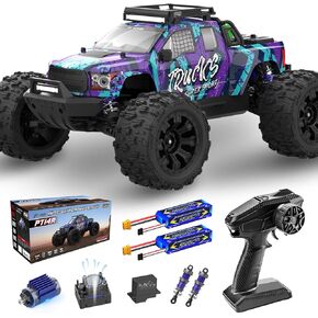 1/14 Brushless RC Trucks for Adults,Max 50mph 4WD Waterproof Off-Road Truck and 20W Fast Charging System with 3S Rechargeable Batteries,RTR Monster 4X4 Electric RC Cars