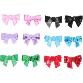 NUOBESTY 12pcs Mini Bows Bowtie Accessories for DIY Crafts Hair Clips Clothing Decoration Random Colors Durable Easy to Use for Creative Projects Random Color