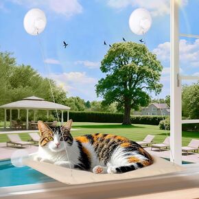 Cats Window Perch, Window cat Bed, Hammock, House, Equipped with Two Powerful Suction Cups, The Load-Bearing Capacity is Stronger, and The cat can Rest Assured to bask in The Sun