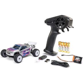 Losi 1/28 Micro-T 2S 2WD RTR Stadium Truck RC - Remote Control, RC Trucks, Micro Racing RC Buggy 1/28 Scale Off-Road for Adults (White (LOS-1392T1))