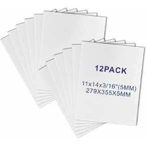 12 Pack Foam Core Board, ZJCEASER 12 x 16 White Poster Board, 3/16" Thickness Sign Board Craft Foam Sheet for Signboards, School Projects, University Displays, College Events, Arts & Crafts, Framing