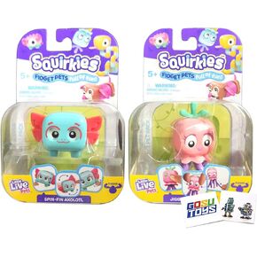 Squirkies Fidget Pets (2 Pack Random) with 2 Gosutoys Stickers