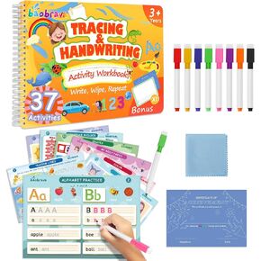 Preschool Learning Activities 3-8: 37 Handwriting Practice & Tracing Books for Kids | Travel Games for Car and Airplane | Kindergarten Workbooks | Outdoor Activities Books | Gift for Kids