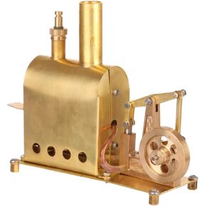 Generic Retro Steam Engine Model Kit, ST-NF2 7.0cc Inline Twin Cylinder 4-Stroke Air Cooled Nitro Engine for Physical Science Experiment Display & Decoration