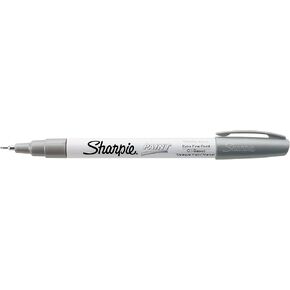SHARPIE Oil-Based Paint Marker, Extra Fine Point, Metallic Silver, 1 Count - Great for Rock Painting