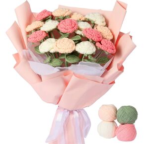 TaikaoQi Beginner Crochet Kit for Adults with Step-by-Step Video Starter Learn to DIY Rose Knitting kit