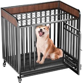 30 inch Heavy Duty Dog Crate for Small Dogs – Indestructible Metal Cage with Wheels, Sturdy Locks & Removable Tray, Durable & Secure Dog Furniture