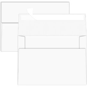YINUOYOUJIA 50 Packs White A7 Envelopes, 5x7 Envelopes for Invitations, Self Seal for Weddings, Graduation, Baby Shower, Birthday, Greeting Cards