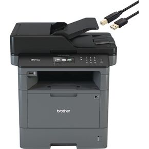 Brother MFC-L5705DW All-in-One Wireless Monochrome Laser Printer - Print Copy Scan Fax - 42 ppm, 1200x1200 dpi, 3.7" Touch LCD, 256MB Memory, Auto Duplex Printing, 50-Sheet ADF, BROAGE Printer_Cable