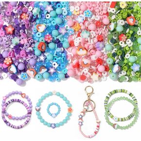 Raicegs 2000+PCS Assorted Clay Seed Glass Plastic Beads for Bracelet Making Beads Friendship Bracelet Making Kit with Charms for Jewelry Making and DIY Crafts