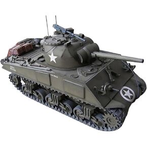 ZEZEFUFU Paper 1/25 Scale USA Sherman M4A3 Tank Model Simulation Military Tank Model (Unassembled Kit) Accessory