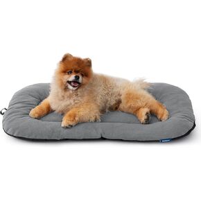 Bedsure Washable Dog Crate Pad for Small Dogs, Flat Puppy Kennel Dog Bed for Crate, Ultra Soft Fleece Pet Sleeping Mat with Non-Slip Bottom, Light Grey 23"x17"