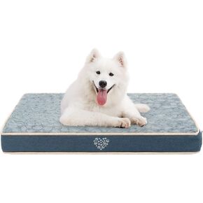 VANKEAN Waterproof Dog Crate Pad Bed Mat Reversible (Warm&Cool), Removable Washable Cover & Waterproof Inner Lining, Pet Crate Mattress for Cats and Dogs, Joint Relief Dog Bed for Crate, Navy