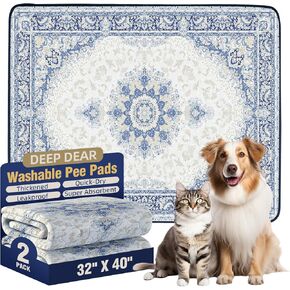 Washable Pee Pads for Dogs 32"x40" (2 Pcs), Reusable Dog Pads Extra Large, Super Absorbent Puppy Pads XL, Waterproof & Leak-Proof Dog Pee Pads, Non-Slip Training Pads for Pet Housebreaking