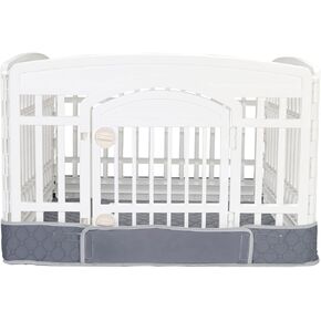 Dog Playpen Bottom Pad Mat for 36" 4-Panel Playpens - Scratch & Chew-Resistant Puppy Pen Floor Mat with Hook & Loop Fasteners, Waterproof & Leakproof, Non-Slip (Pink) (Playpen Not Included)