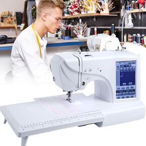Electric Embroidery Machine, Portable Embroidery Maker with 7-Inch Touch Display, 210 Letters and 30 Pattern Borders, 132 Types Sewing Stitches and Automatic Threading