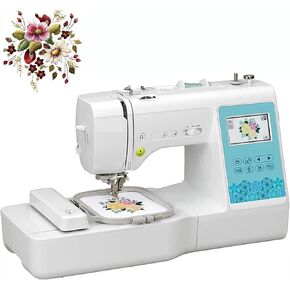 Automatic Embroidery Machine, Portable Embroidery Maker with 3.7" X 10" Embroidery Area, 135 Kinds Embroidery Pattern and 140 Types Frame Patterns, Automatic Threading