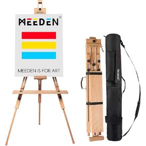 MEEDEN Tripod Field Painting Easel with Carrying Case - Solid Beech Wood Universal Tripod Easel Portable Painting Artist Easel, Perfect for Painters Students, Landscape Artists, Hold Canvas up to 44"