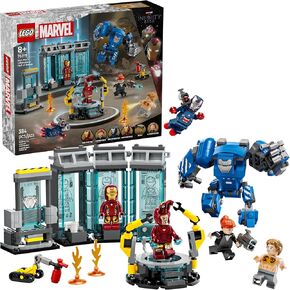 Lego Marvel Iron Man's Laboratory: Hall of Armor Building Toy - Marvel Superhero Toy for Kids ، Boys and Girls ، Ages 8+ - مع Minifigures و Mech - Gift Idea لأعياد الميلاد - 76315
