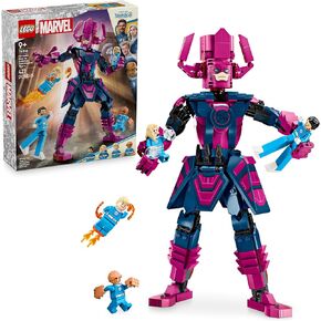 Lego Marvel Fantastic Four Four vs. Galactus Construction Figure - لعبة البطل الفائقة - 4 أرقام صغيرة ، بما في ذلك الشيء ، المرأة غير المرئية والشعلة البشرية - هدية للأطفال والفتيان والبنات ، 9+ 76316